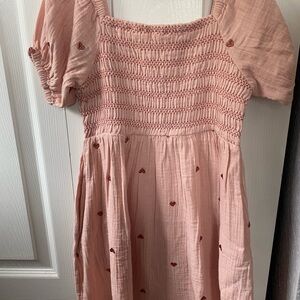 Cat & Jack Pink Smocked Sundress with Puff Sleeves